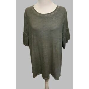 Lane Bryant Ruffled Sleeve Round Neck Top - size 18/20